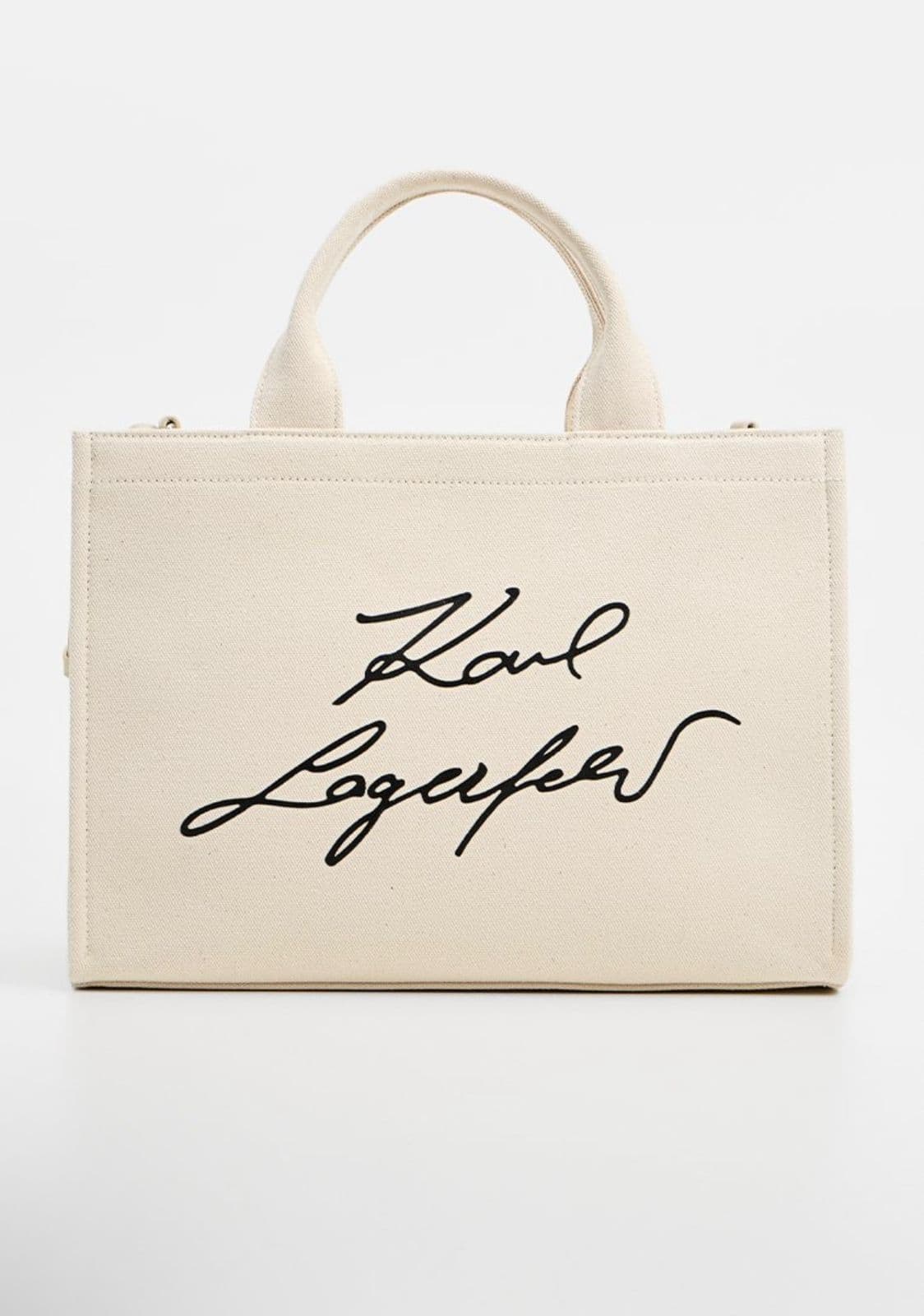 Tote bag en toile à calligraphiée noire